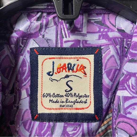 J. Garcia Button Shirt Mens Size Small Striped Long Sleeve Flip Cuff Shirt - Picture 4 of 5